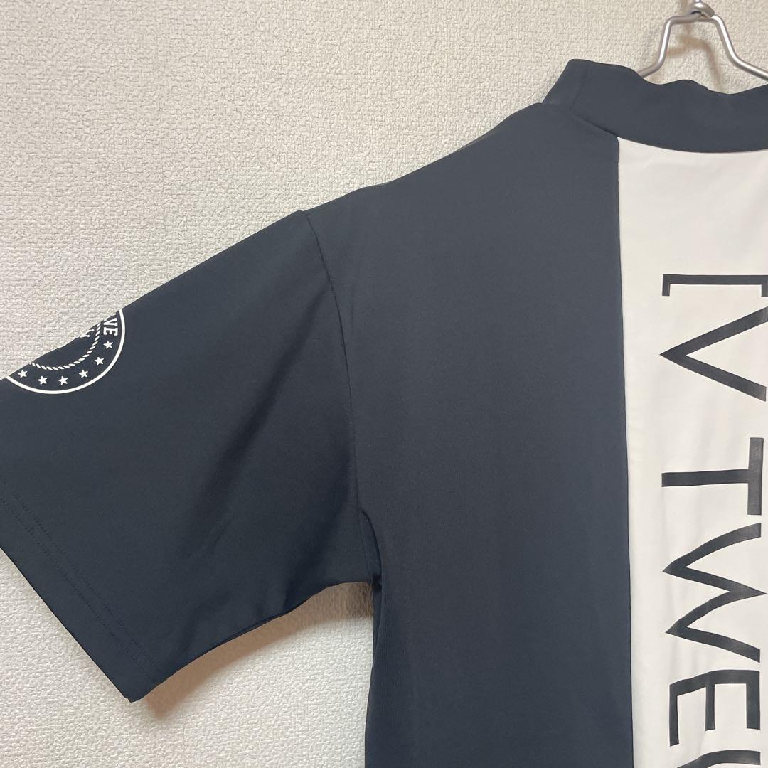 V12 ゴルフウェア　半袖 モックネック シャツ ロゴ　Mサイズ