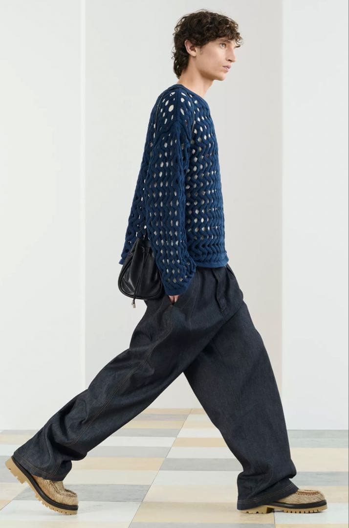 ★新品未使用ZARA SRPLS ネイビー メッシュ編み セーター