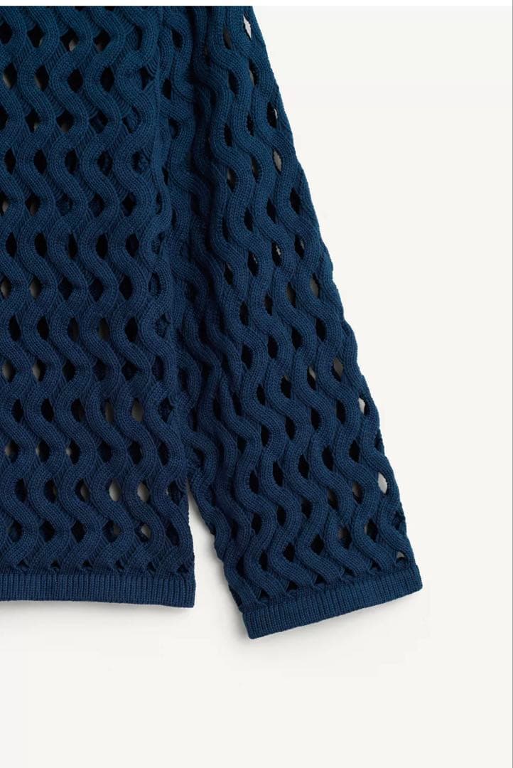 ★新品未使用ZARA SRPLS ネイビー メッシュ編み セーター