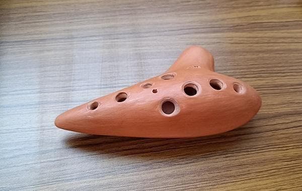 Y 【長期保管品】 火山のオカリーナ オカリナ ハンドメイド 木箱入り 説明書付