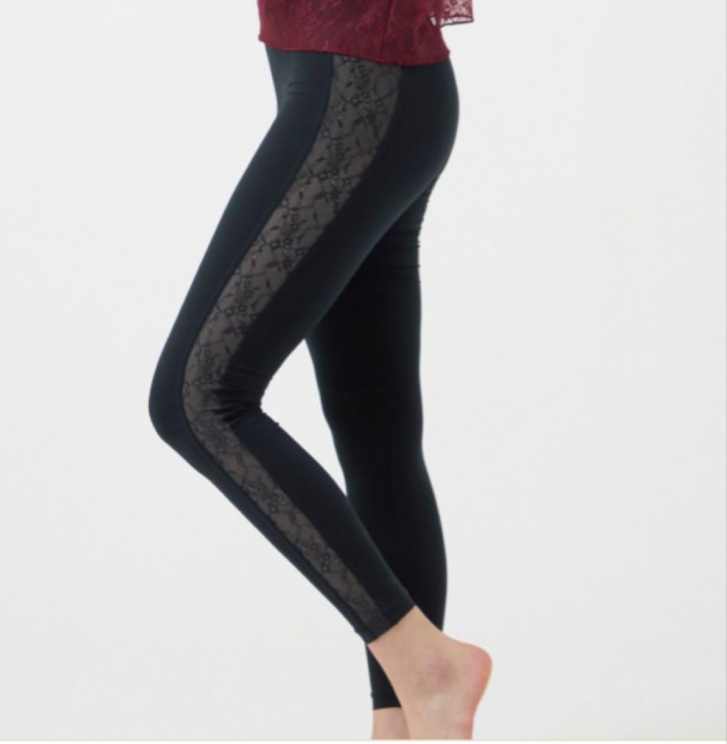 チャコットバランス　サイドレースコンビレギンス　ブラックM新品ヨガ　ピラティス