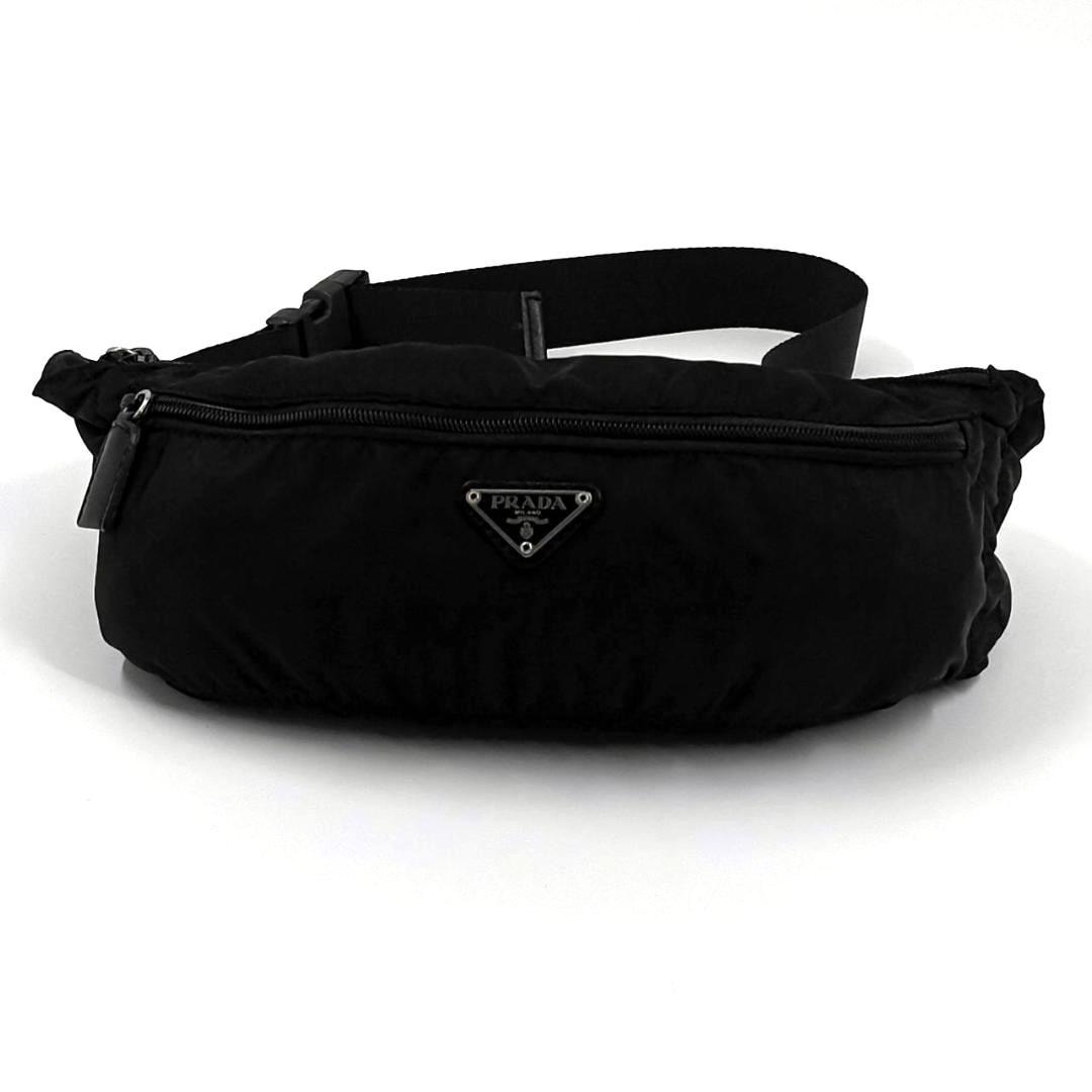 希少✨プラダ ウエストポーチ ボディバッグ ナイロン 三角ロゴ 黒 白タグ