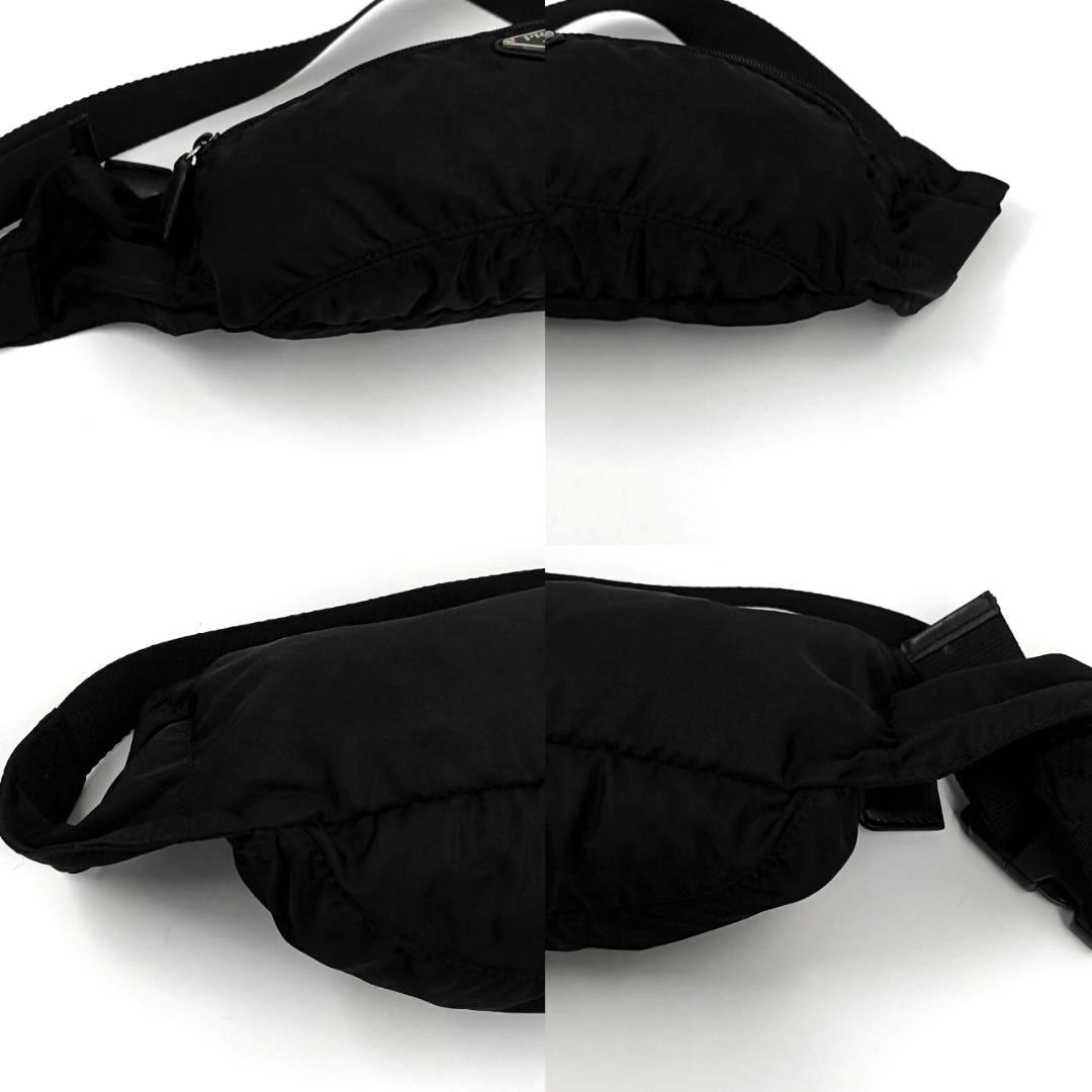 希少✨プラダ ウエストポーチ ボディバッグ ナイロン 三角ロゴ 黒 白タグ