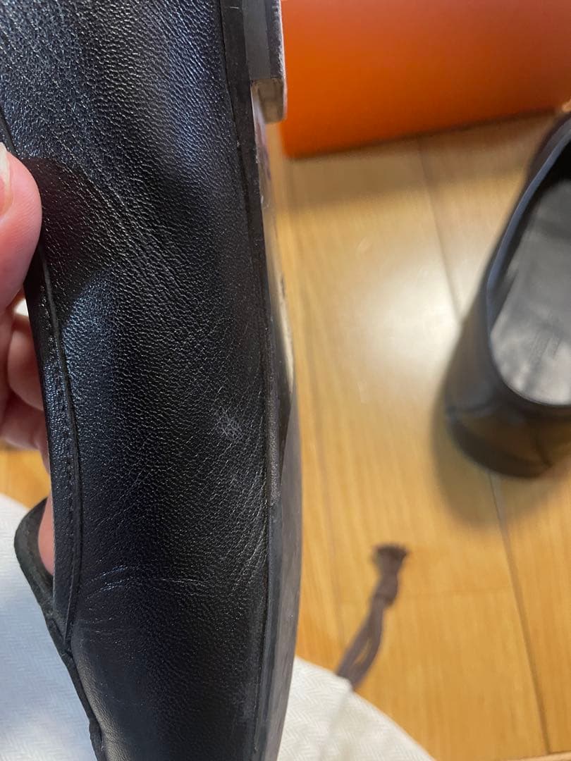 HERMES モカシン　ジュリア　38 黒