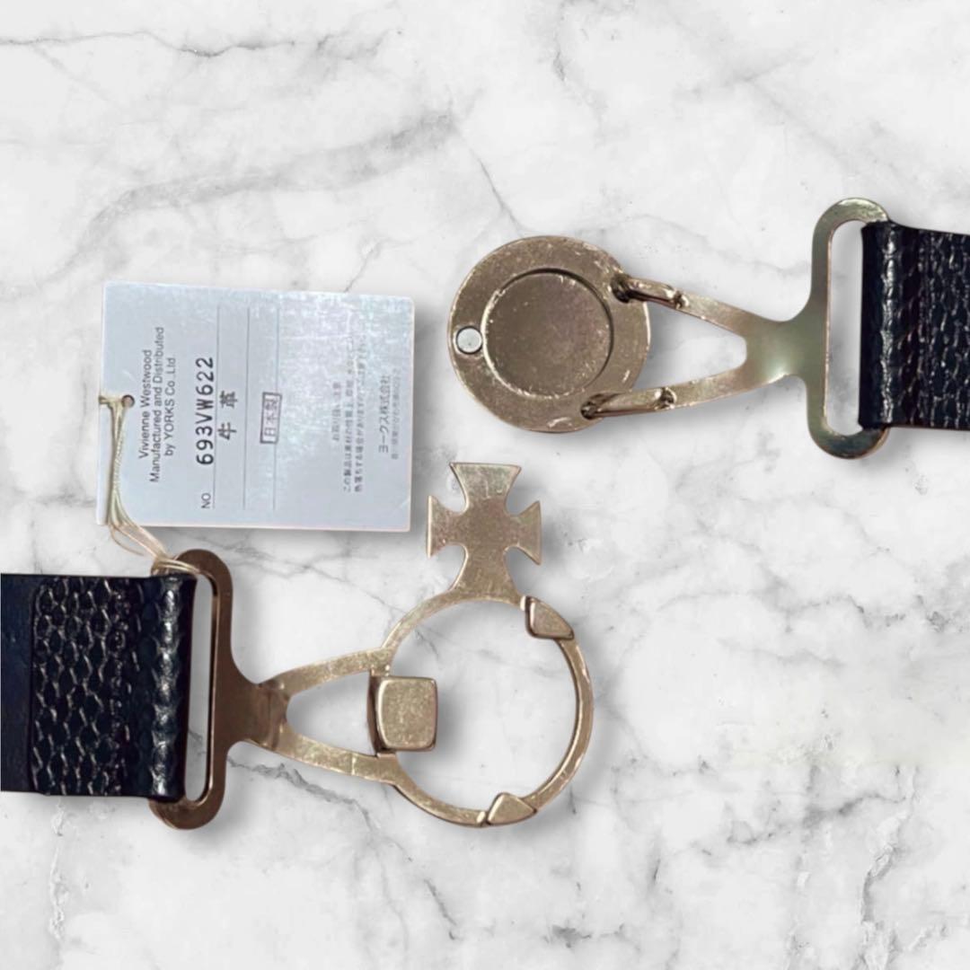 Vivienne Westwood ゴールドオーブバックル　型押しレザーベルト