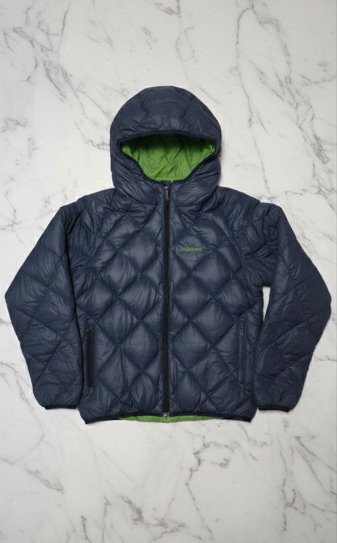mont-bell ダウンジャケット キルティング　リバーシブル 紺/緑
