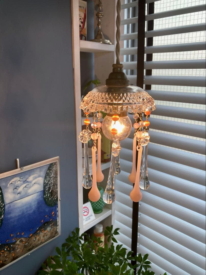 シャンデリア　オパールセント　フランス　アンティーク　1920年