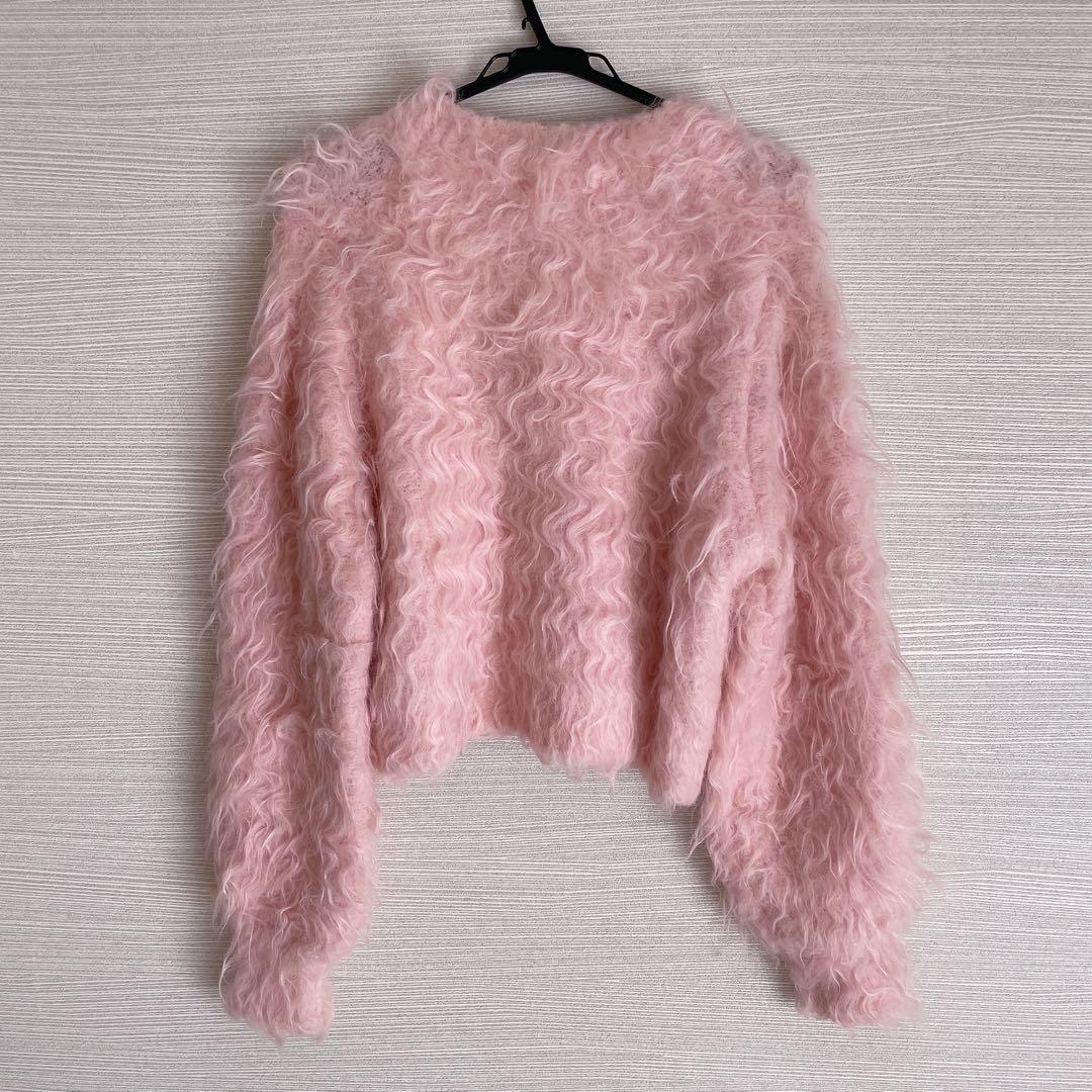 THE TOE 【極美品】シャギーカーディガン ピンク ショート丈 M