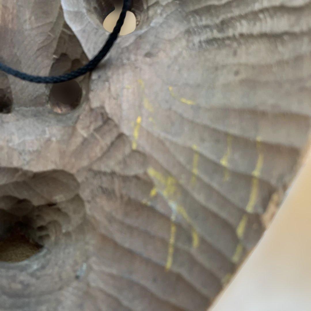 手彫り　木彫彩色　ひょっとこ　髭あり