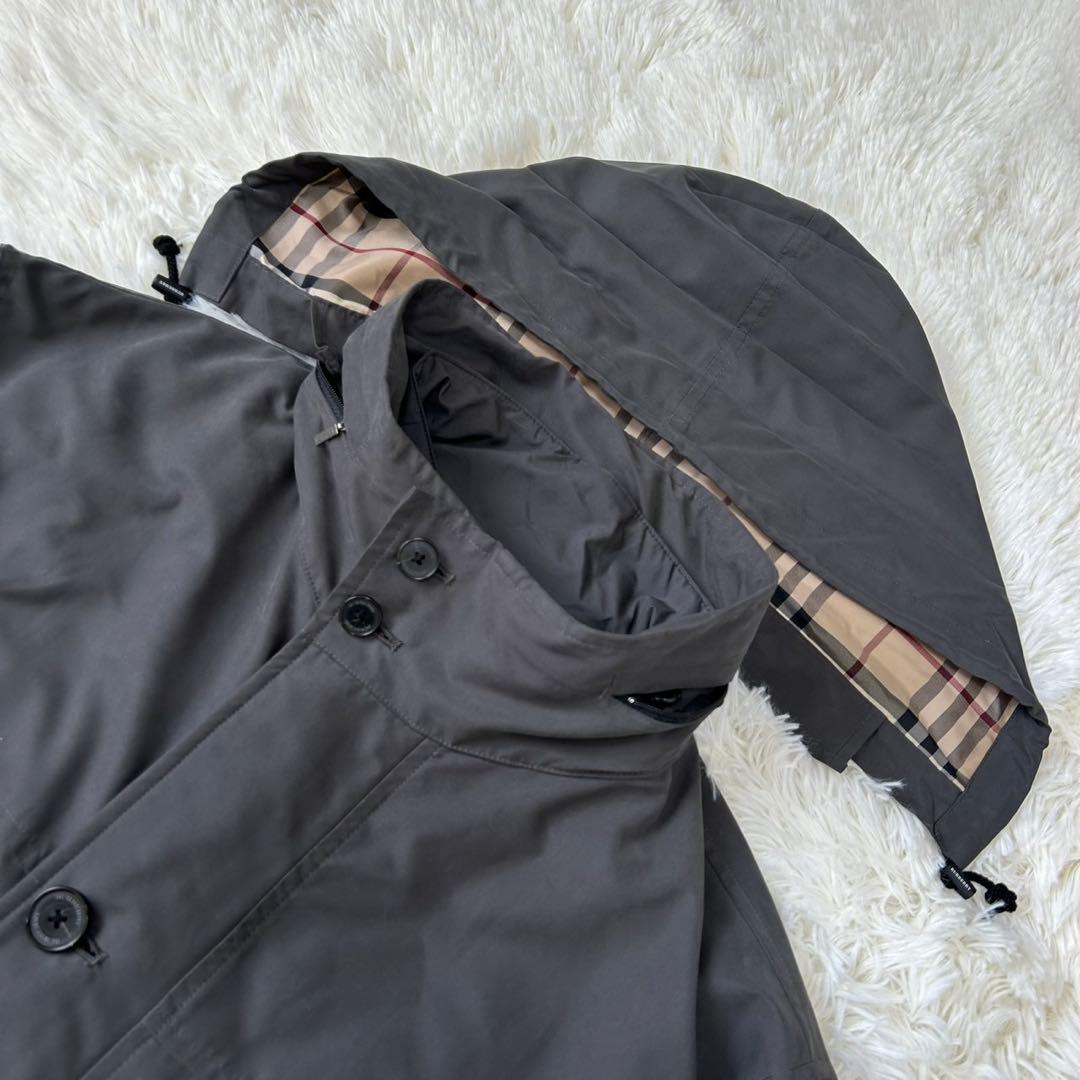 【極美品/LL】バーバリーロンドン モッズコート ライナー付 フード ベージュ