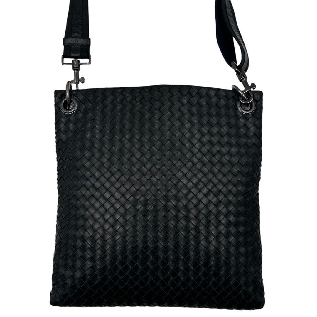 BOTTEGAVENETA ショルダーバッグ イントレチャート レザー 黒