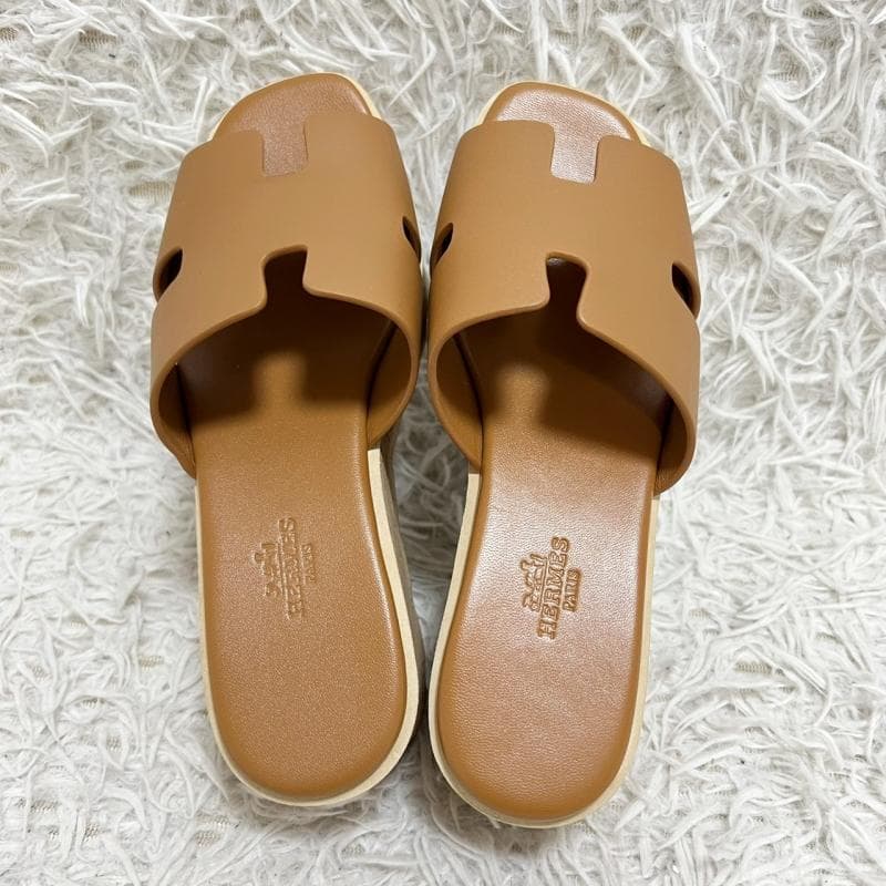 HERMES サンダル エズ30 厚底 ブラウン コルク 36