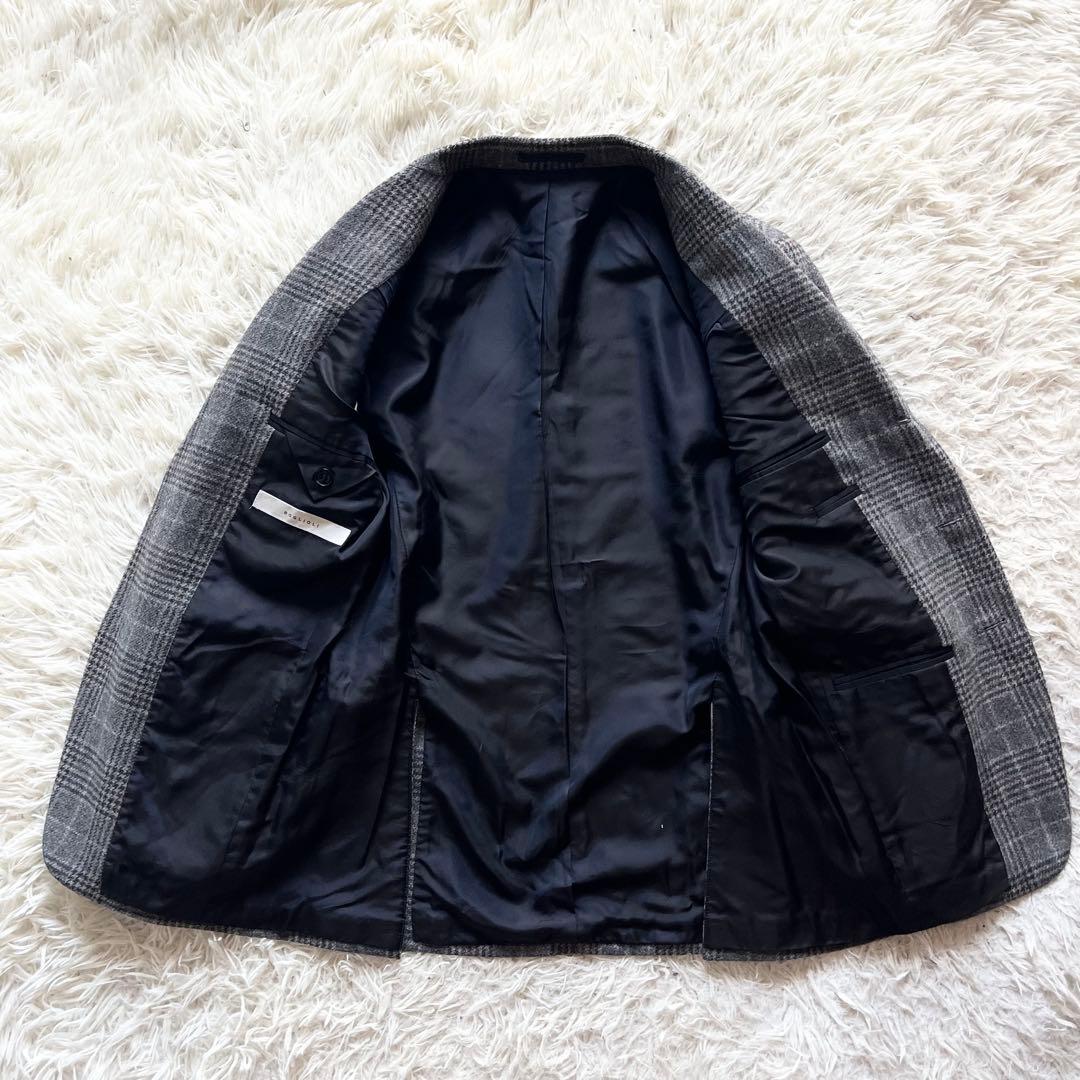 <美品>BOGLIOLI グレー チェック ウール ジャケット サイズ42