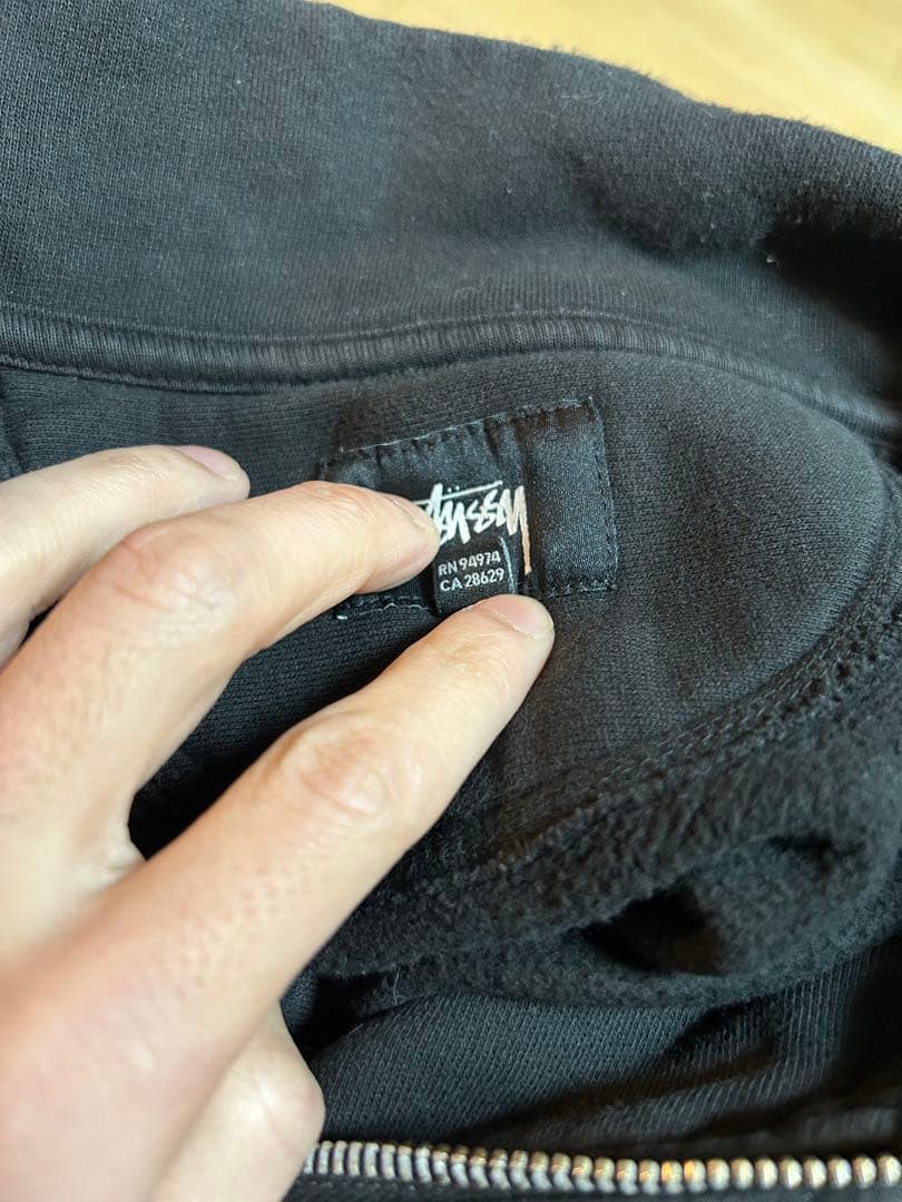 stussy ハーフジップトレーナー　ブラック