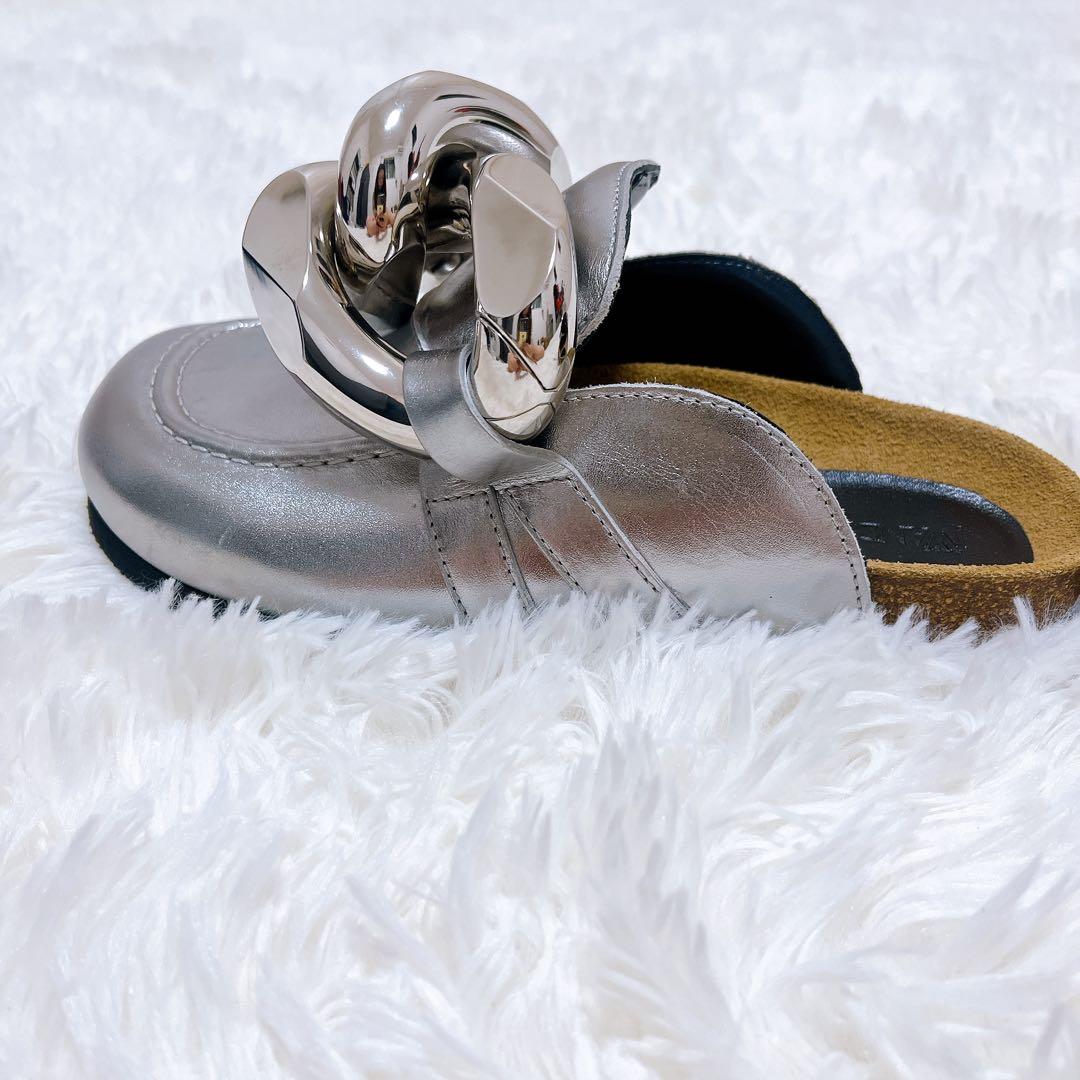 [美品]JW ANDERSON チェーンバックレスレザーローファー 36
