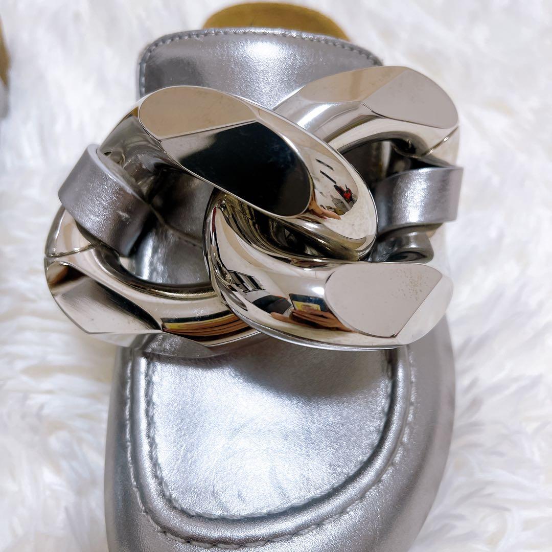 [美品]JW ANDERSON チェーンバックレスレザーローファー 36