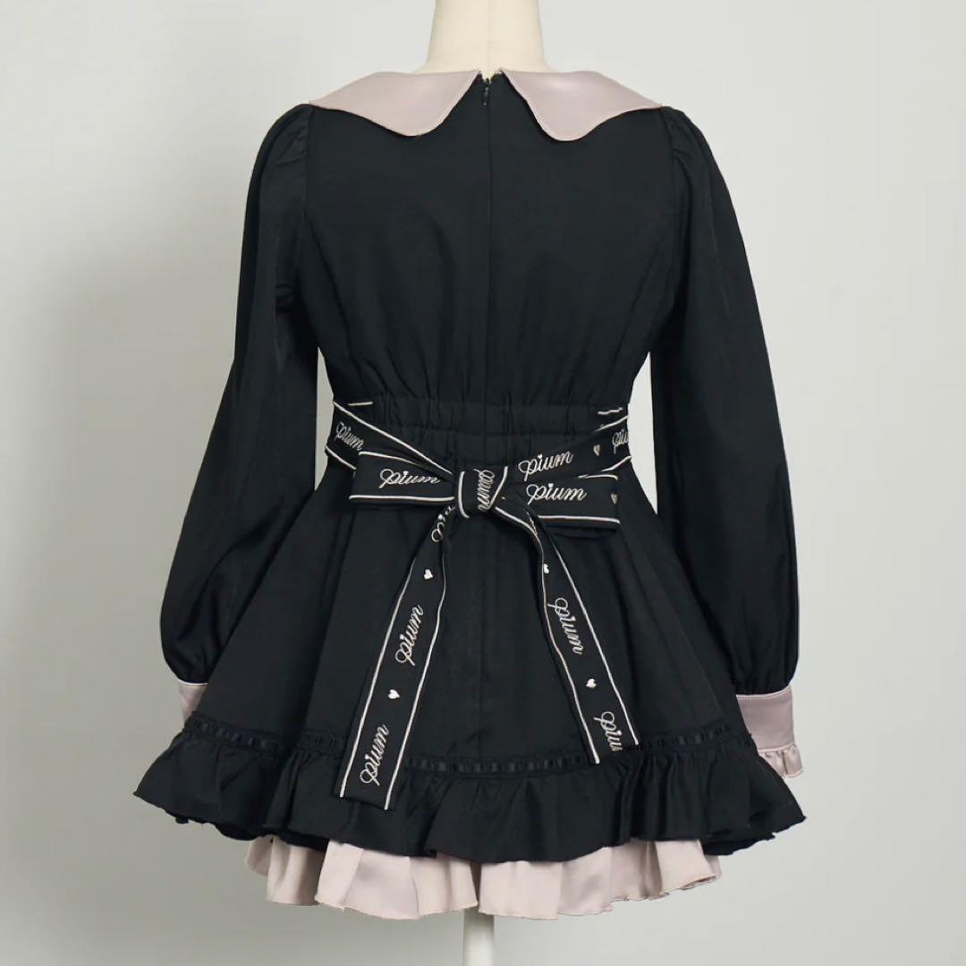 pium ぴうむ melty chocolateフレアミニワンピース 黒