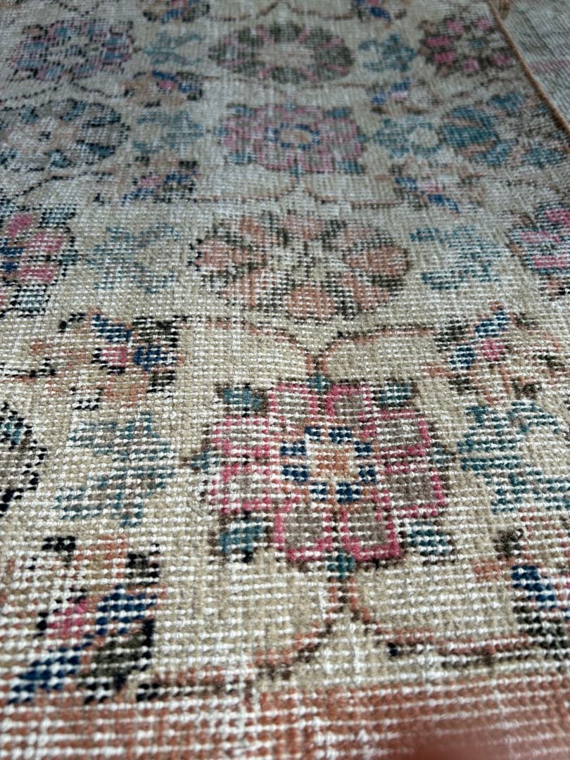 レア柄　flower ヴィンテージ トルコラグ　トルコラグ　69×192m