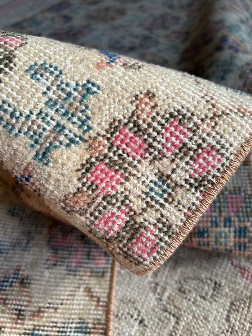 レア柄　flower ヴィンテージ トルコラグ　トルコラグ　69×192m