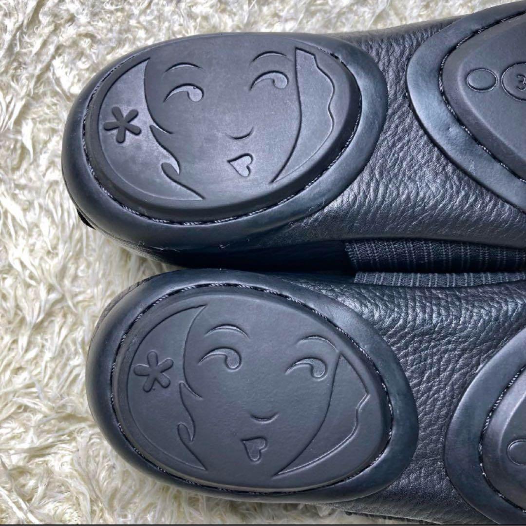 『未使用級』カンペール　ライトニナ　バレエシューズ フラット ブラック　レザー