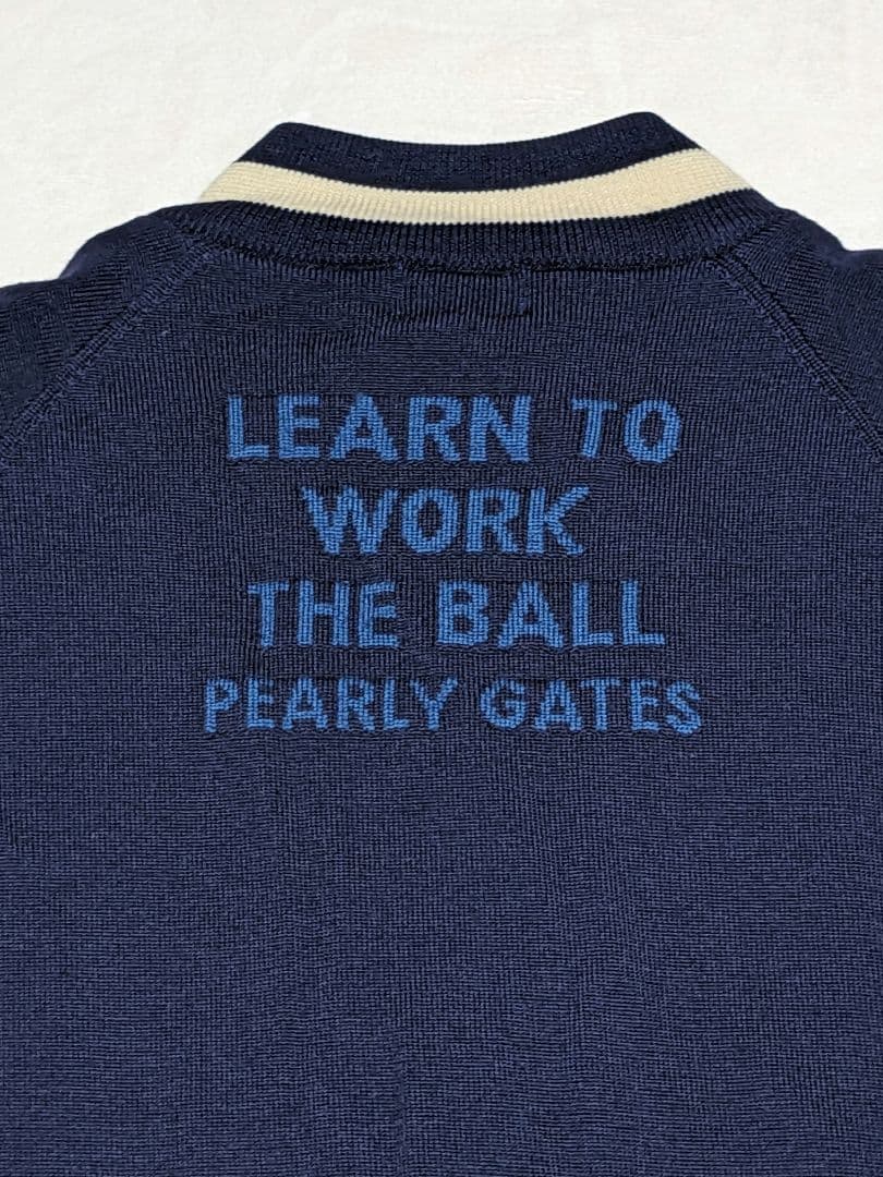 PEARLY GATES フルジップ ニット ジャケット 裏地付き 濃紺