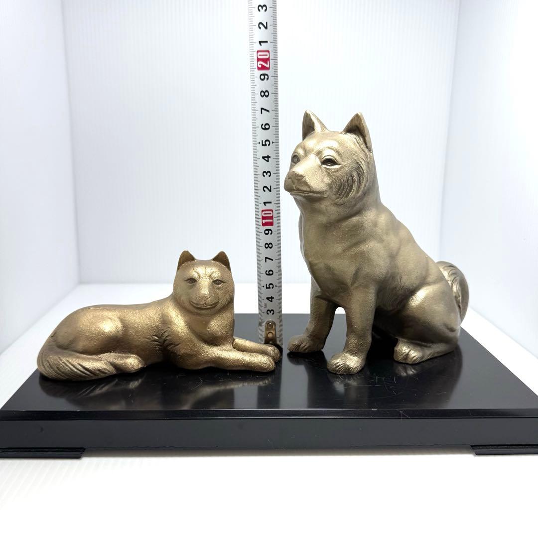 高岡銅器 環水作 日展作家 犬 戌 置物 二匹 鉄 干支 伝統工芸 縁起物