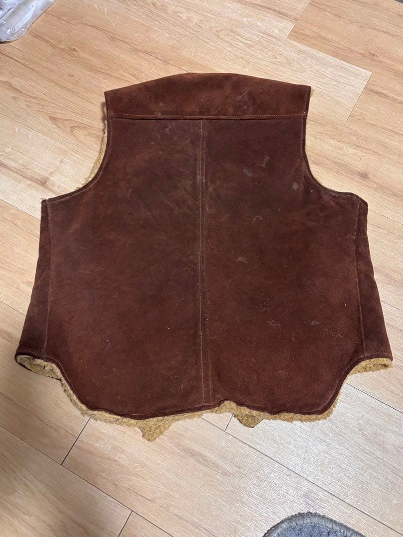 70s〜80s USA製 スエード×ボア レザーベスト L Bill Bros