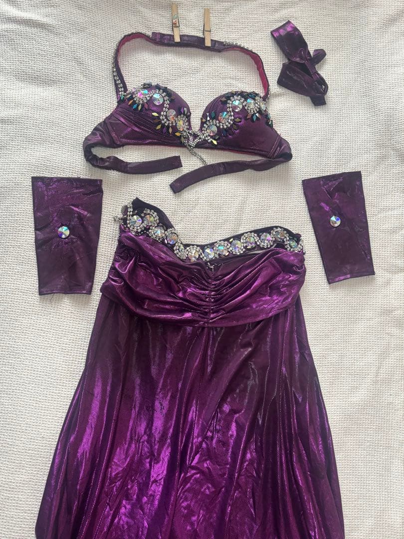 【期間限定】HANAN ベリーダンス　パープル系　ブラスカート