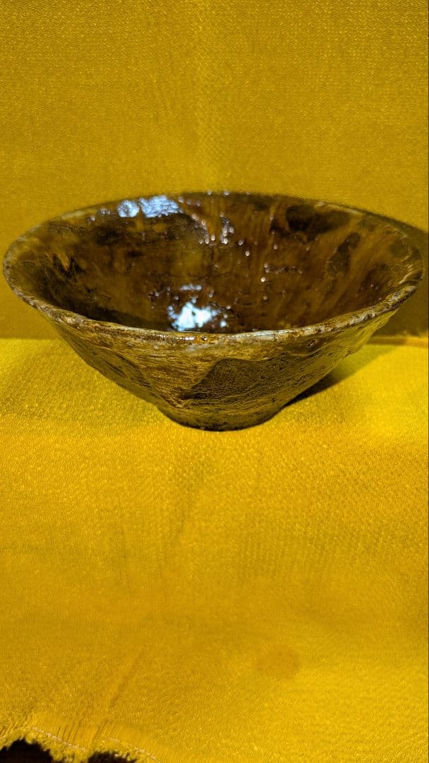 石茶碗、石彫刻茶碗、日本人制作、倉田辰彦作