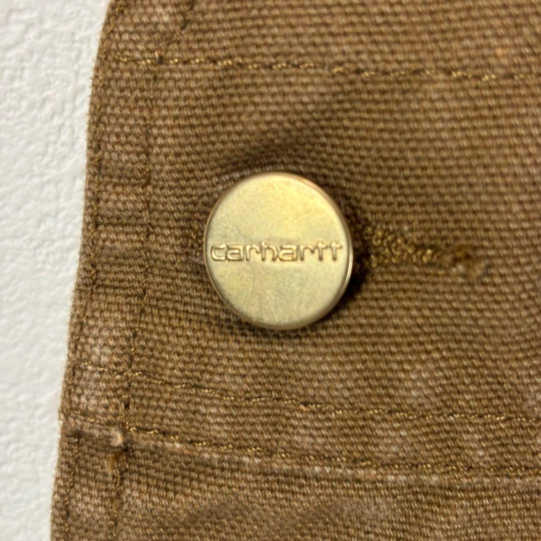 カーハート ダック オーバーオール ワーク ペインター パンツ ブラウン ロゴ