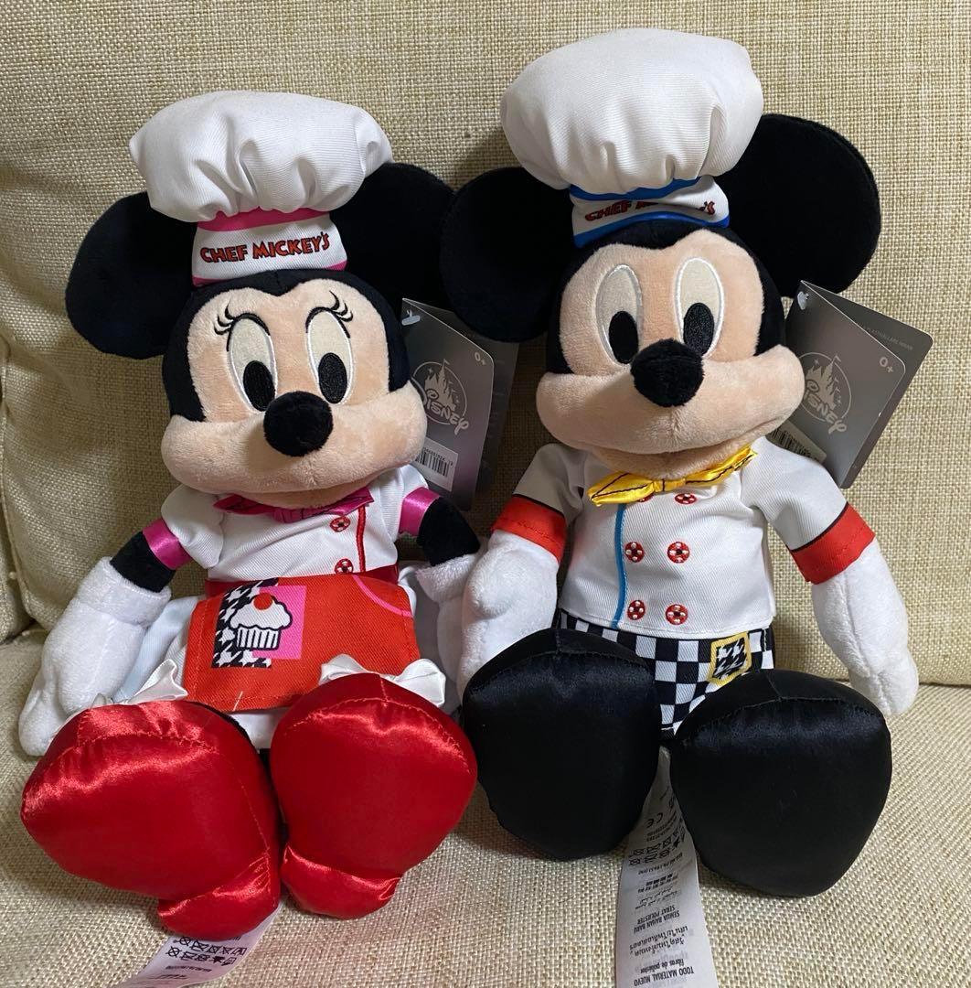 海外ディズニー WDW限定 シェフミッキー ぬいぐるみ ミッキーミニーペア