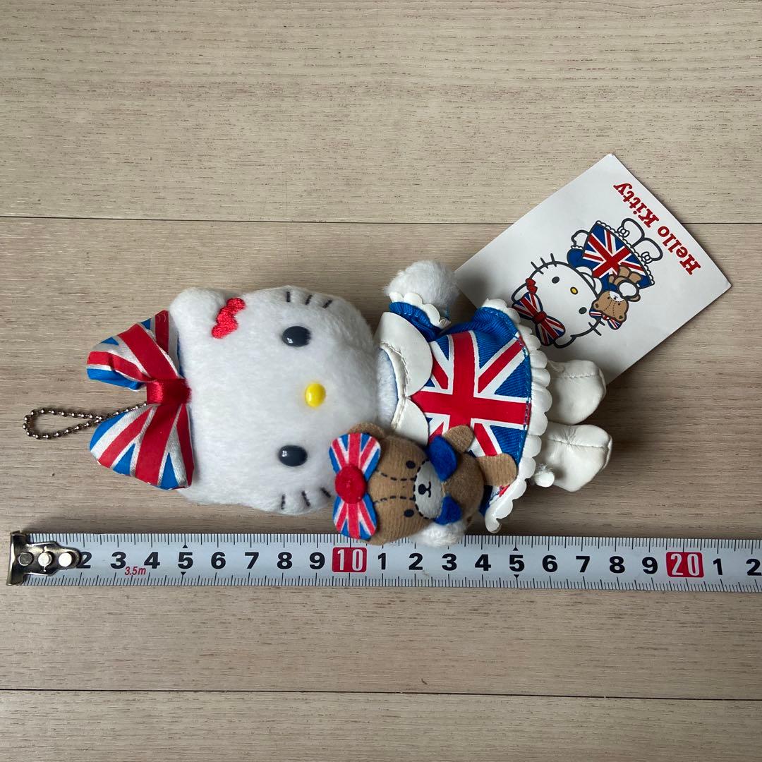サンリオキティ マスコットキーホルダーユニオンジャックタイニーチャムぬいぐるみ