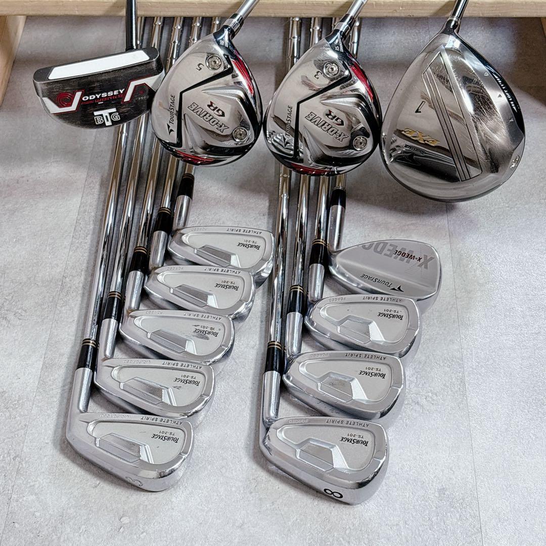 V905 ツアーステージ ゴルフクラブ メンズ フルセット ロゴ 白 カッコいい