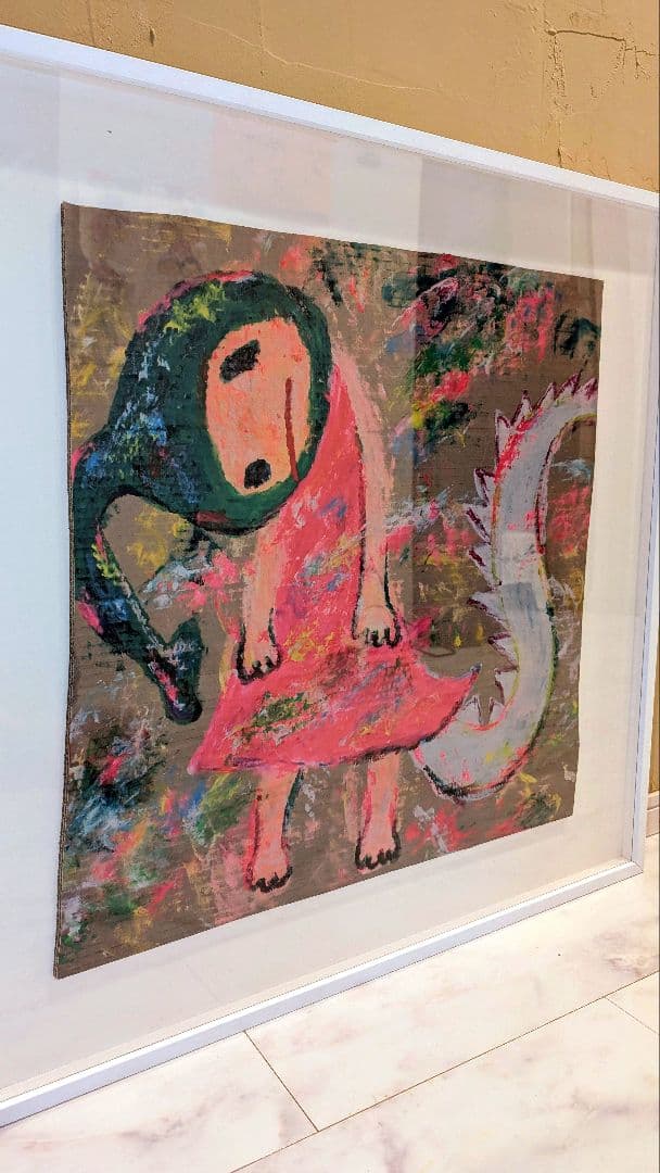 ロッカクアヤコ ダンボール アート作品 サイン有り