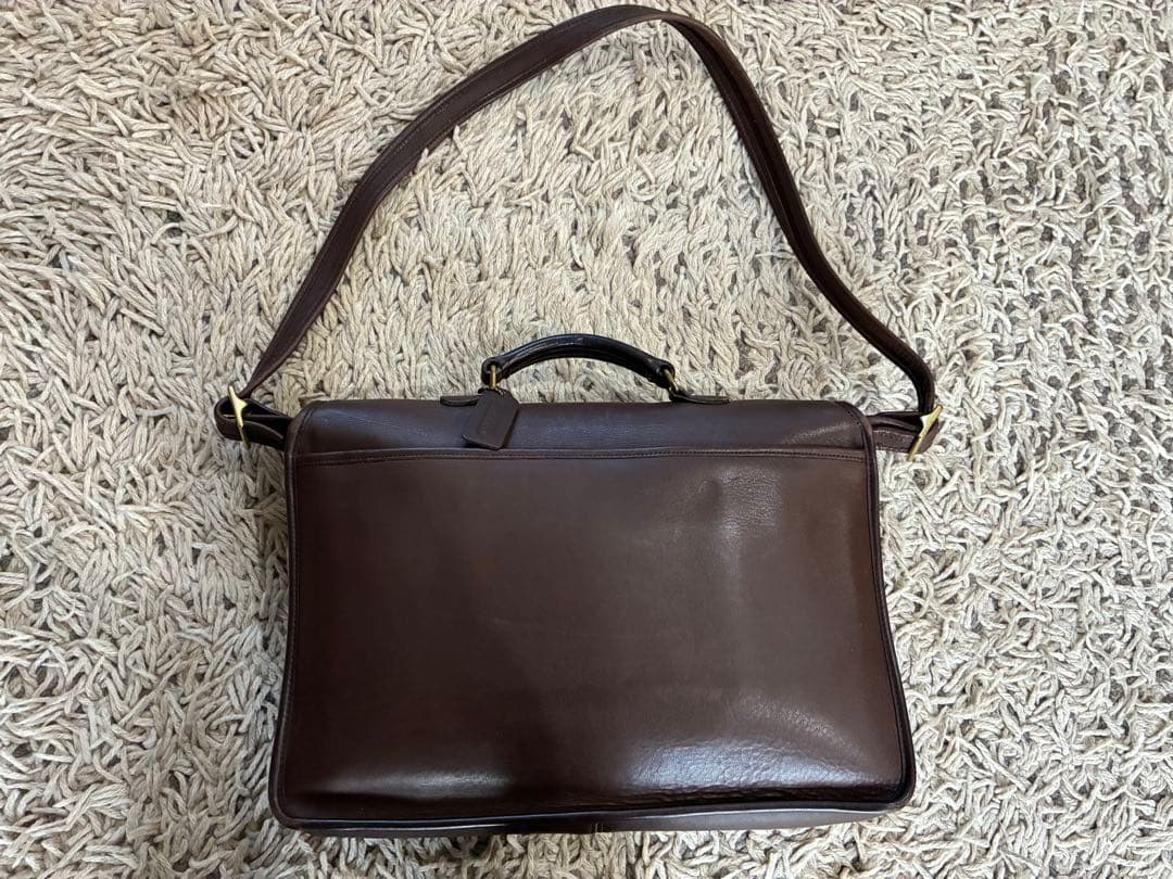 ヴィンテージCOACH ダークブラウン レザー ビジネスバッグ　USA製