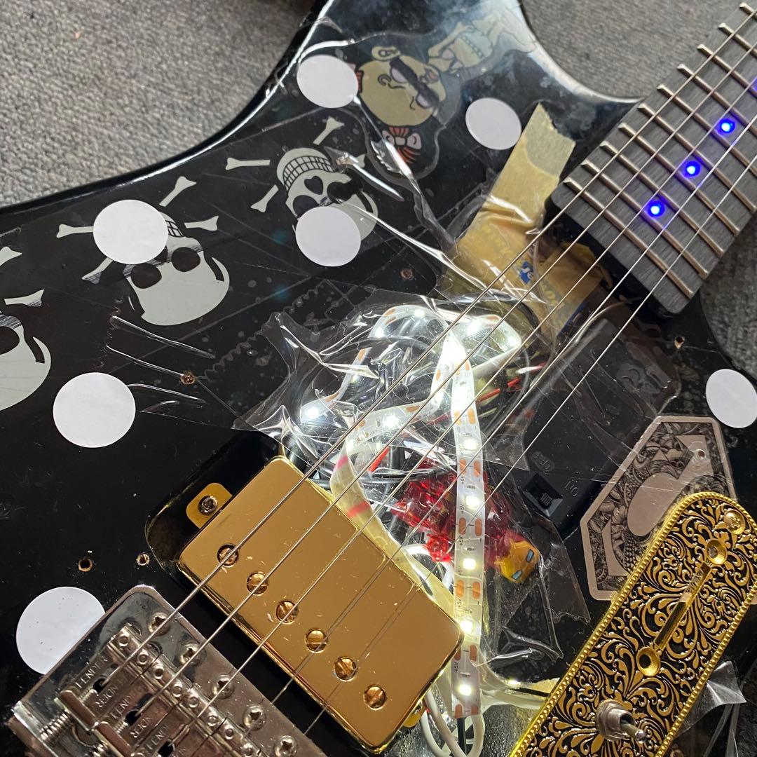 LEDネック！ブラックストラトキャスター！LIVE激目立ち！一点物