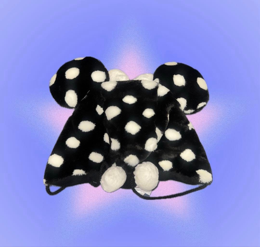 ディズニー ミニー ファンキャップ ドット 水玉 白黒