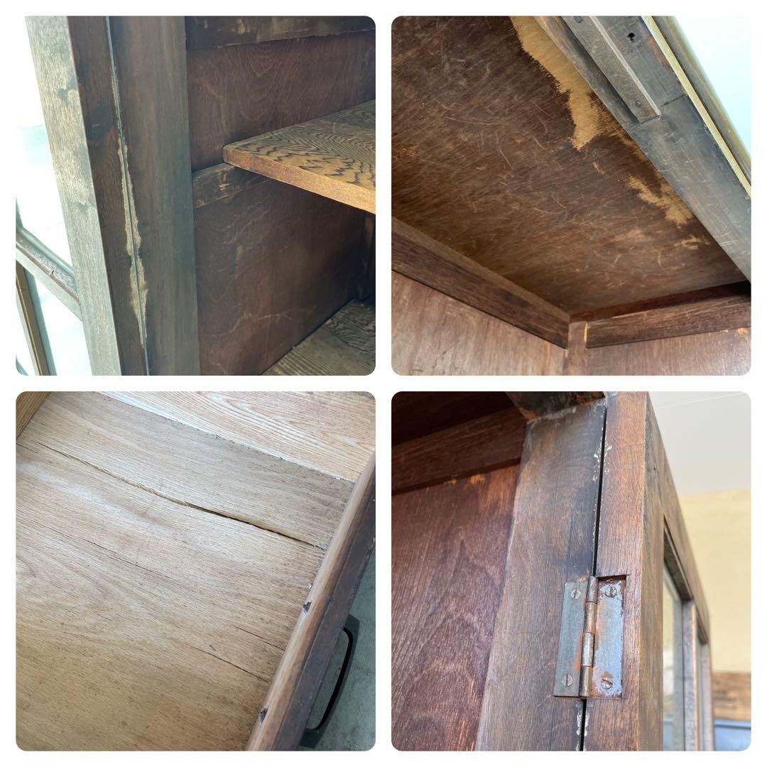 ヴィンテージ 古家具 キャビネット 飾り棚 無垢材 レトロ アンティーク