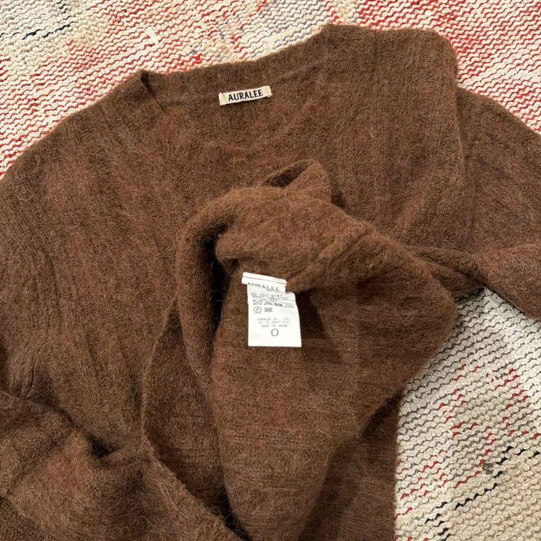 AURALLEE ブラウン モヘアアルパカセーター