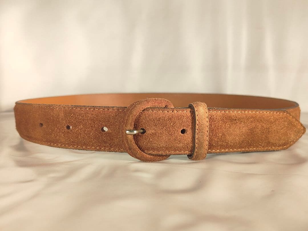 【ヴィンテージ】ポロラルフローレン　高級スエード ドレスベルト　USA製 正規品