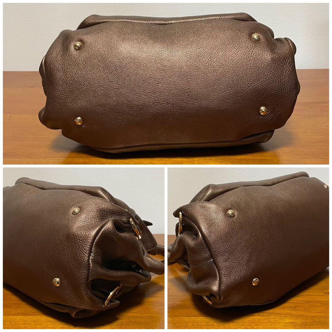 《極美品》Ferragamo（フェラガモ）レザー ハンドバッグ ブラウン