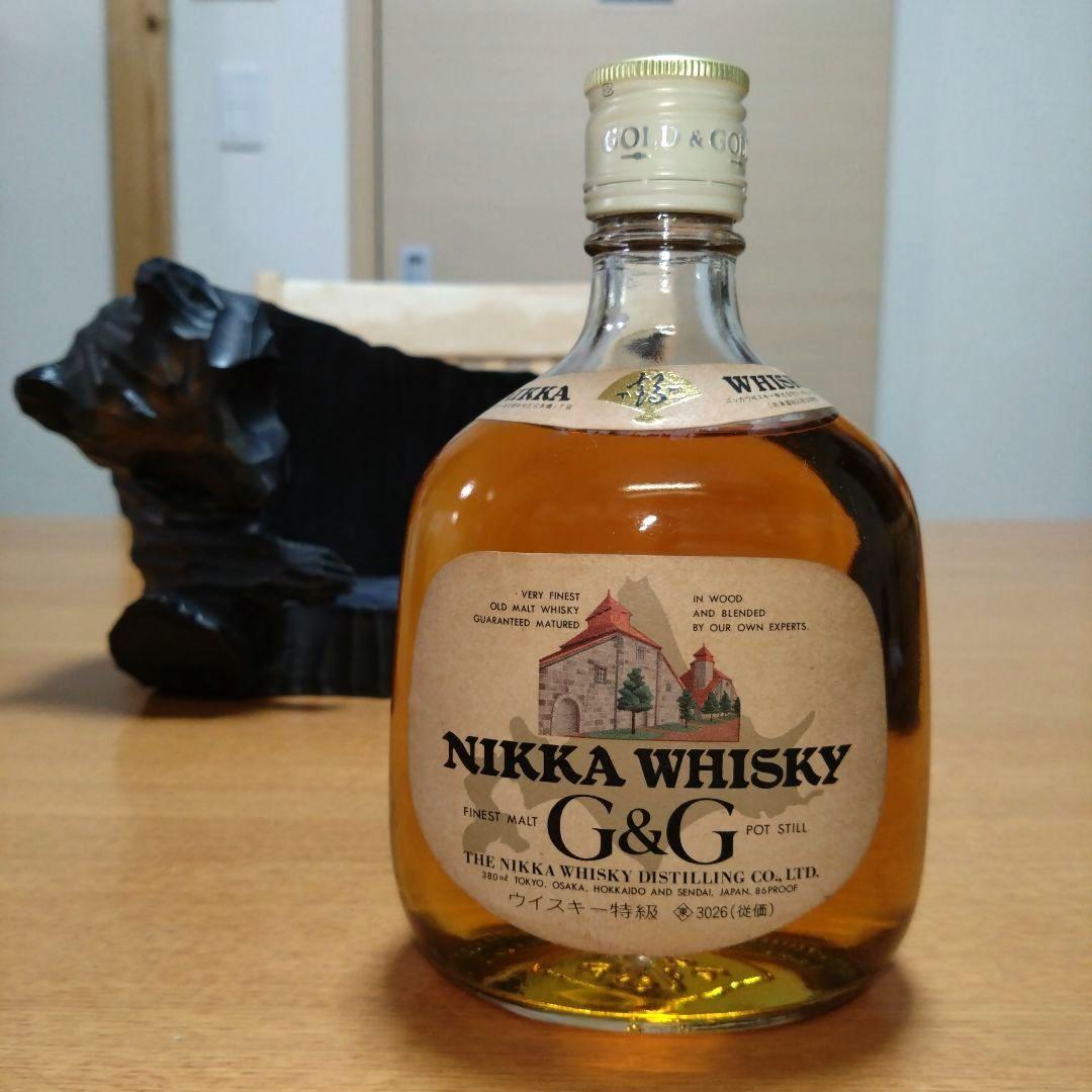 【昭和レトロ】◆ニッカウヰスキー◆G＆G 北海道限定ボトル◆木彫り熊◆380ml