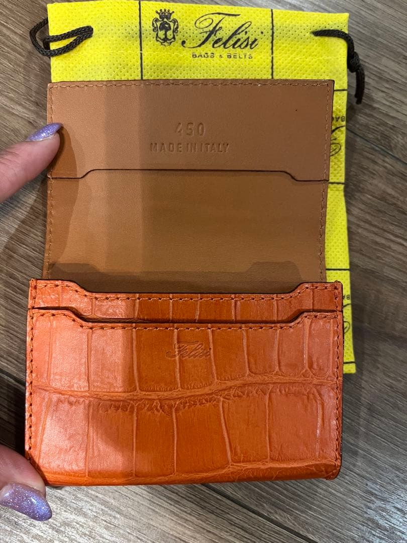 【新品未使用品】Felisi オレンジレザー名刺入れ