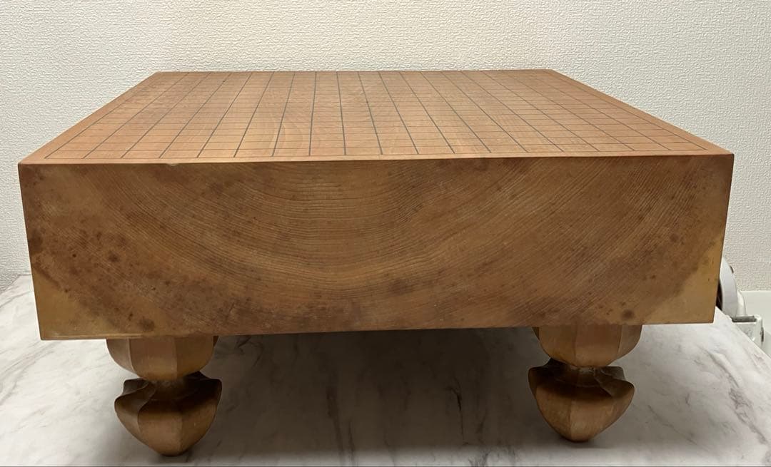 囲碁★碁盤＆碁石セット　脚付碁盤　木裏面　本桂　三寸六分五厘盤