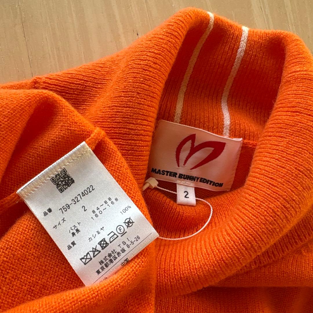 パーリーゲイツ☆新品 残1点マスターバニー カシミヤ100%タートルネックニット