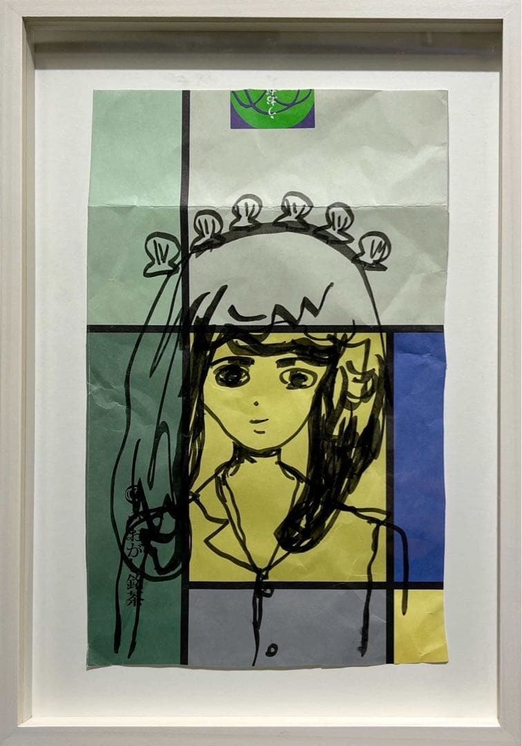 工藤麻紀子 「ほたて」 2021年 紙にマーカー 小山登美夫ギャラリーシール