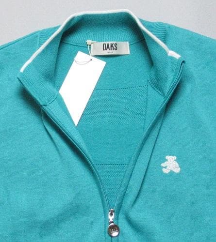 新品 ダックス/DAKS GOLF　フルジッップニットベスト/M/ミントグリーン