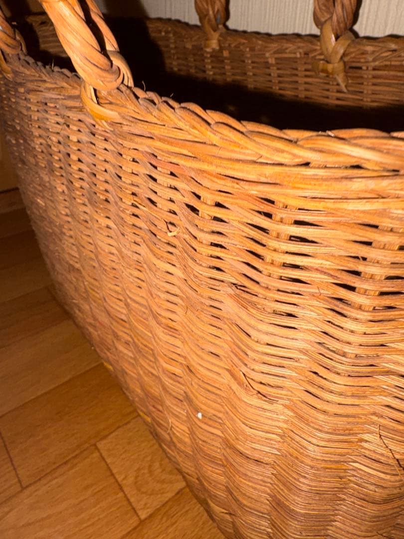 ブラウンあけび籠バッグ 民芸品 工芸品 美品