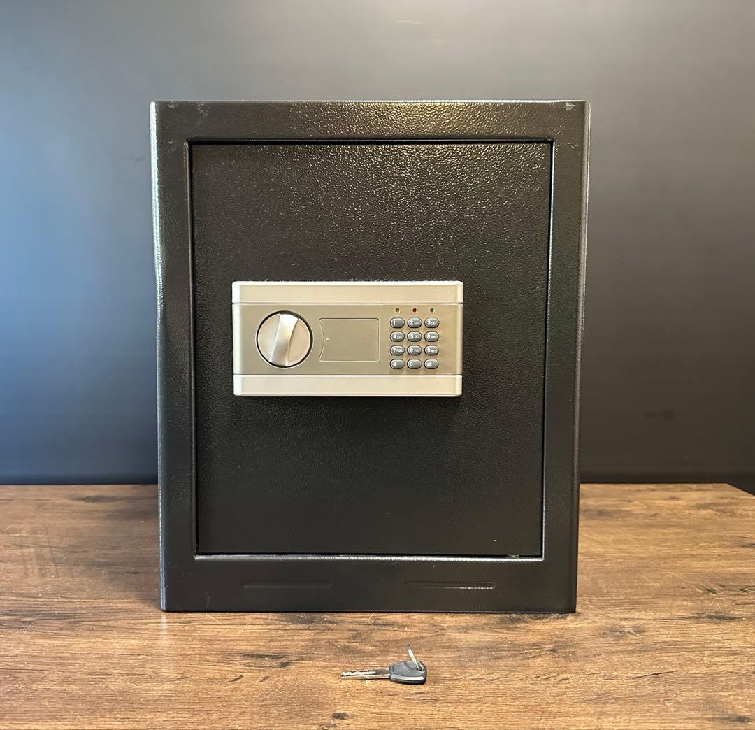 テンキーロック金庫 ブラック セーフティボックス シリンダー錠