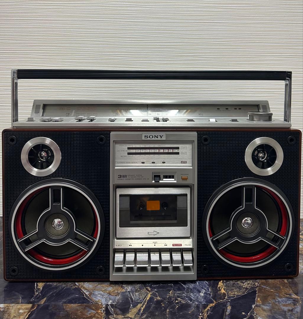 未使用近い! 動作品! SONY ラジカセ　CFS-V8 ソニー 昭和レトロ